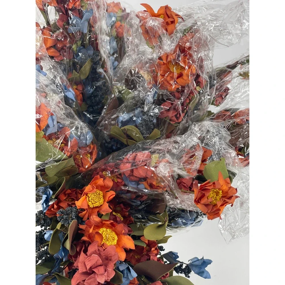 Lot of 57 Ashland Floral Decor Orange Blue Fall Wildflower Pumpkins Foliage NEW